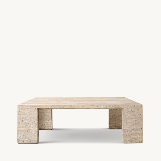 4-legged travertine coffee table