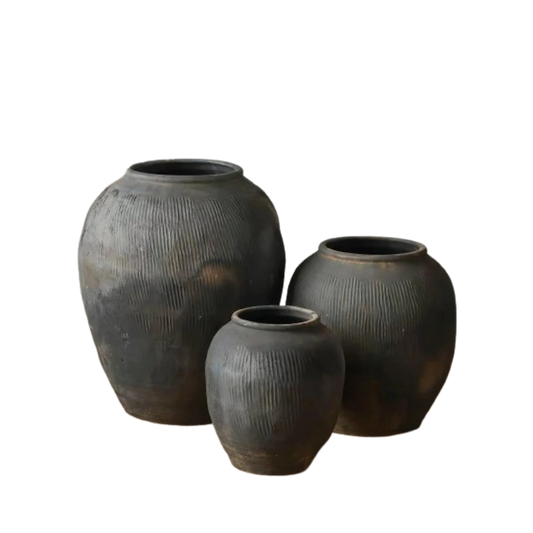 Set of 3 VERACRUZ clay jars
