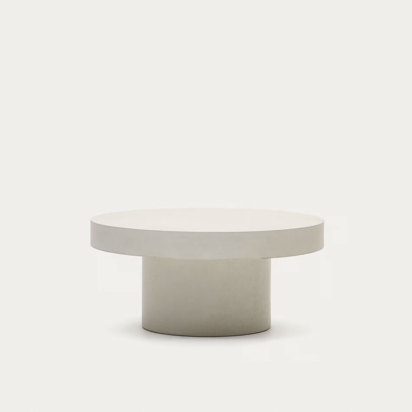 Table basse ronde en ciment blanc MAYA