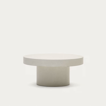 MAYA round white cement coffee table