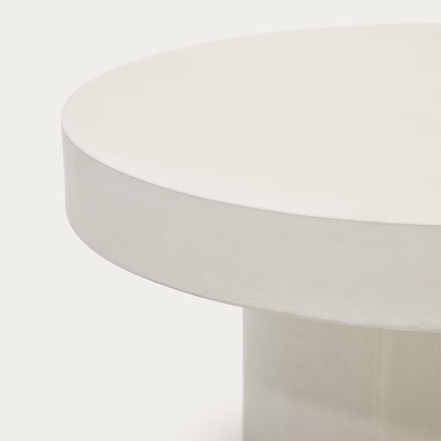 Table basse ronde en ciment blanc MAYA