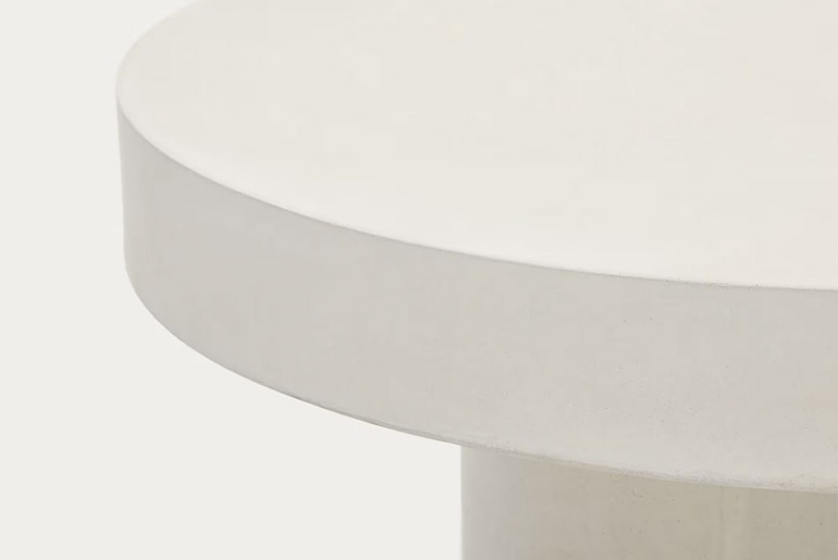 Table basse ronde en ciment blanc MAYA