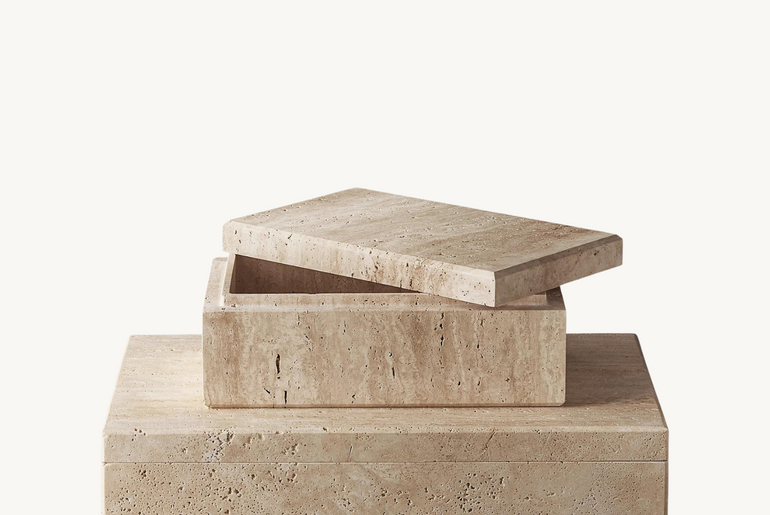 Set of boxes in solid volubilis travertine TIVOLI Collection