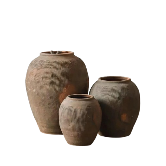 Set of 3 ACAPULCO clay jars