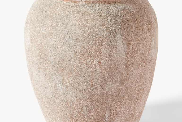 Sandblasted finish ceramic jar