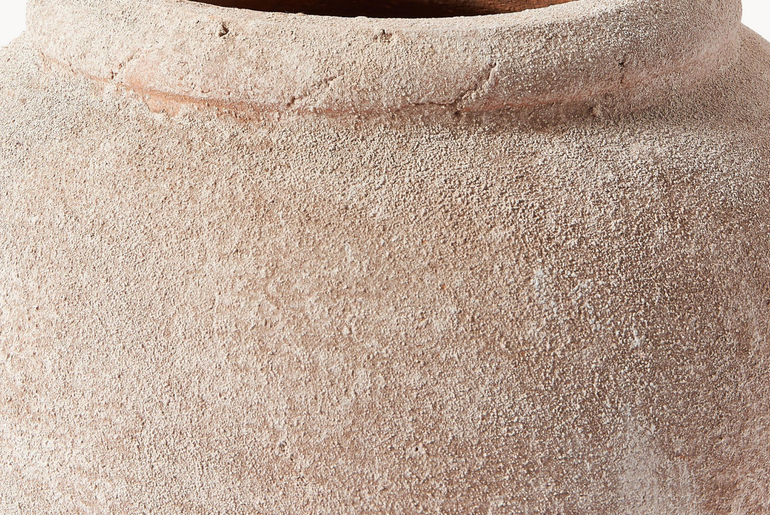 Sandblasted finish ceramic jar