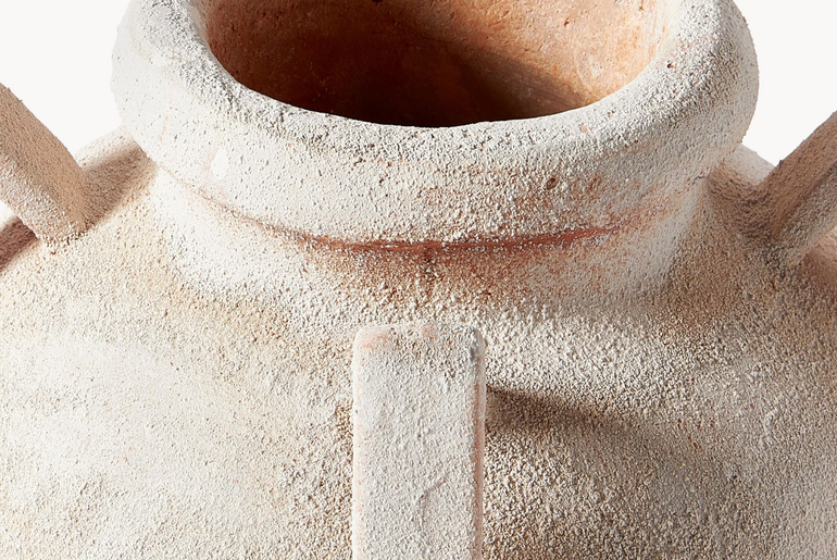 Sandblasted ceramic amphora