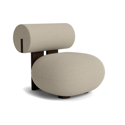 Fauteuil en coton/lin et bois massif NOA