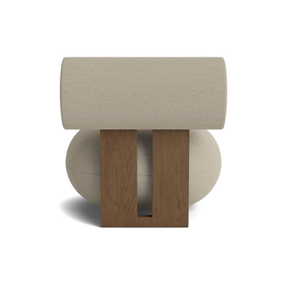 Fauteuil en coton/lin et bois massif NOA