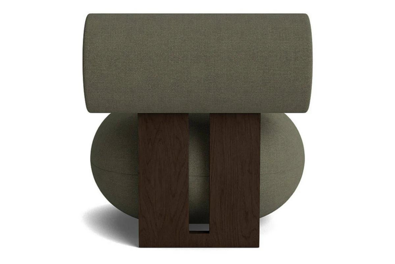 NOA cotton/linen and solid wood armchair