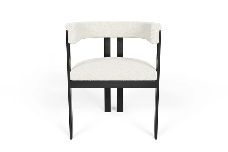 SOFIA chair in curly wool and solid beech