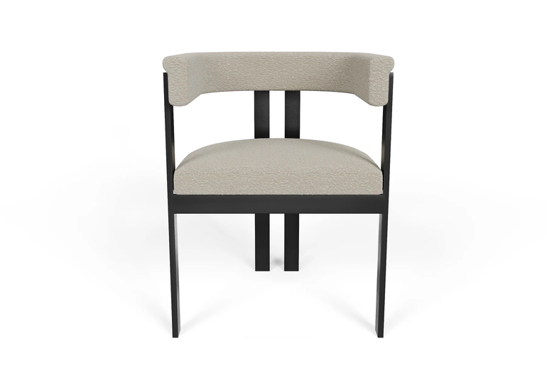 SOFIA chair in curly wool and solid beech