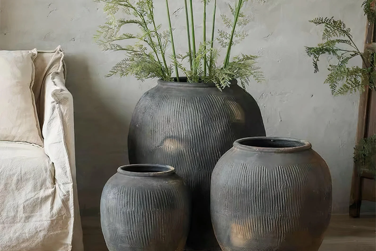 Set of 3 VERACRUZ clay jars