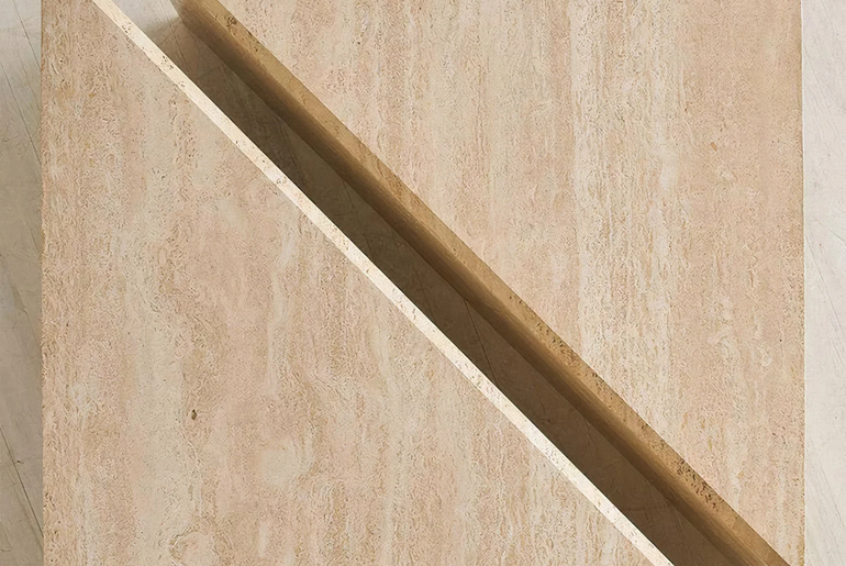 2 in 1 table in volubilis travertine ORIGAMI