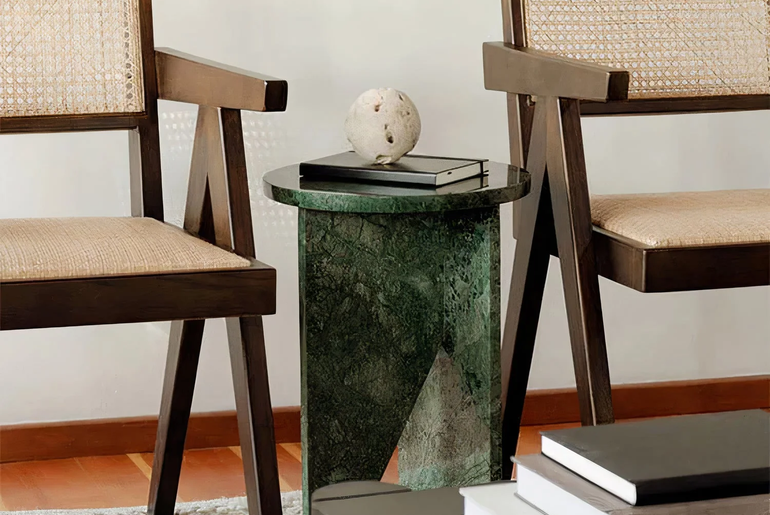 Table d'appoint en marbre véritable BERGAME