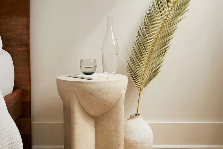 Table d'appoint en travertin volubilis ZAKARYA