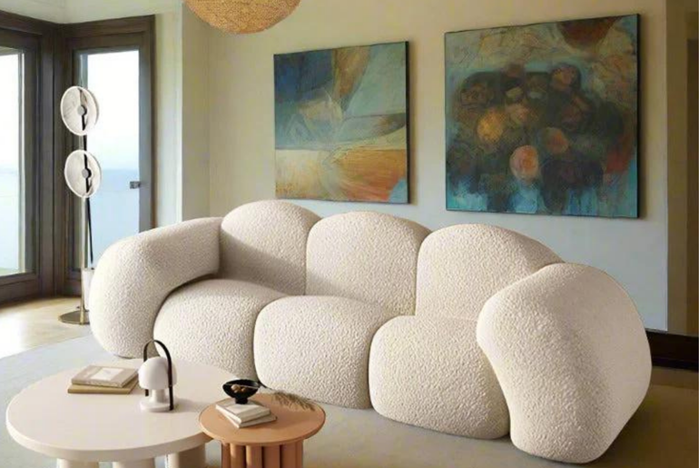 Sofa 3 places en laine bouclée NUVOLA