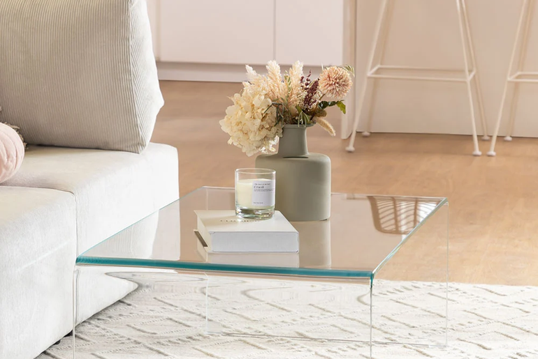 ROMY tempered glass coffee table