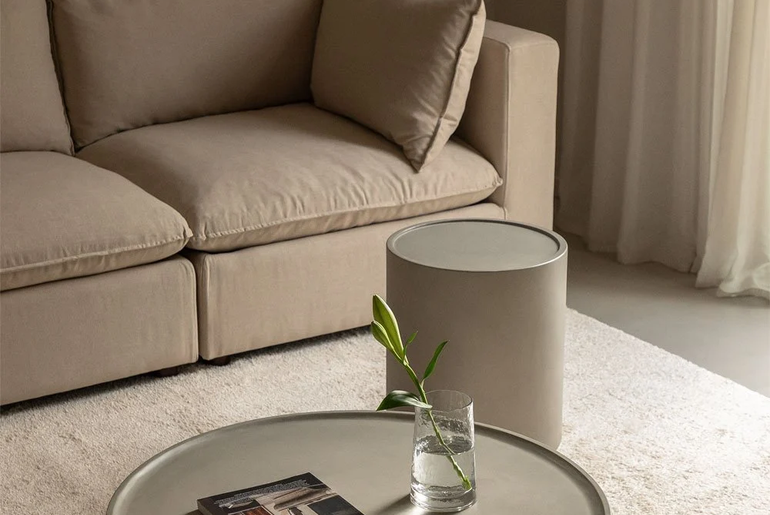 OSLO waxed concrete coffee table in waxed concrete