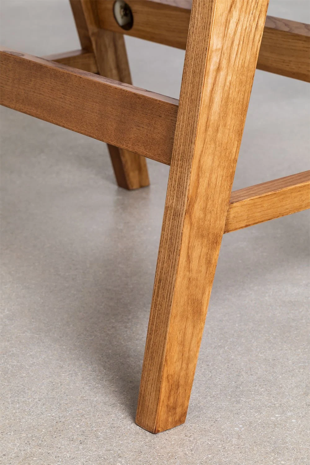 ALEJO solid walnut and rattan cane stool