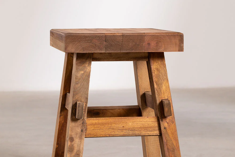 Small solid wood stool TOKYO