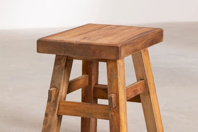 Small solid wood stool TOKYO