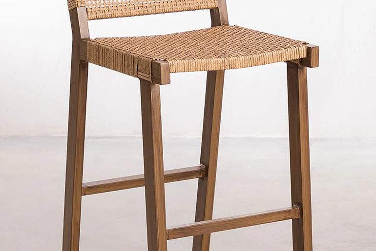 ADRIA solid beech and wicker high chair